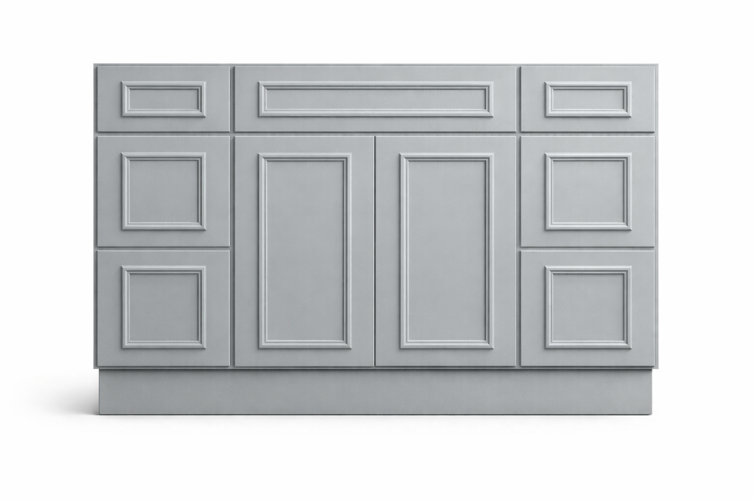 CRP-10161 Style Vanity Combination Six Drawer w/ Butt Doors in SW7663 Monorail Silver